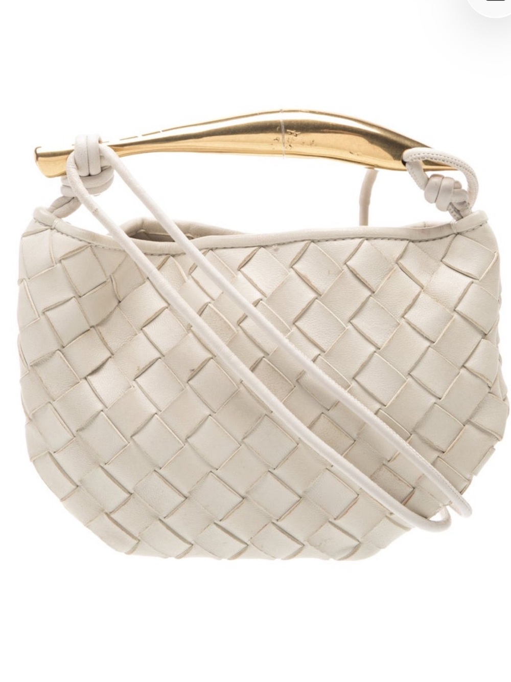 Bottega Veneta White Intrecciato Mini Sardine Crossbody Bag